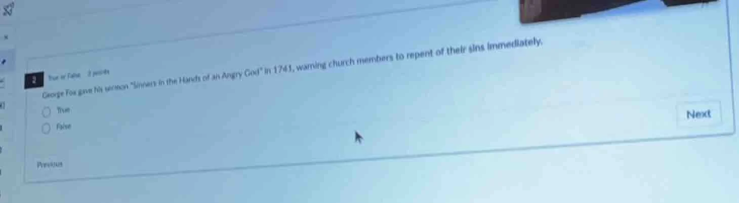 2 true or false 2 points george fox gave his sermon \sinners in the han…