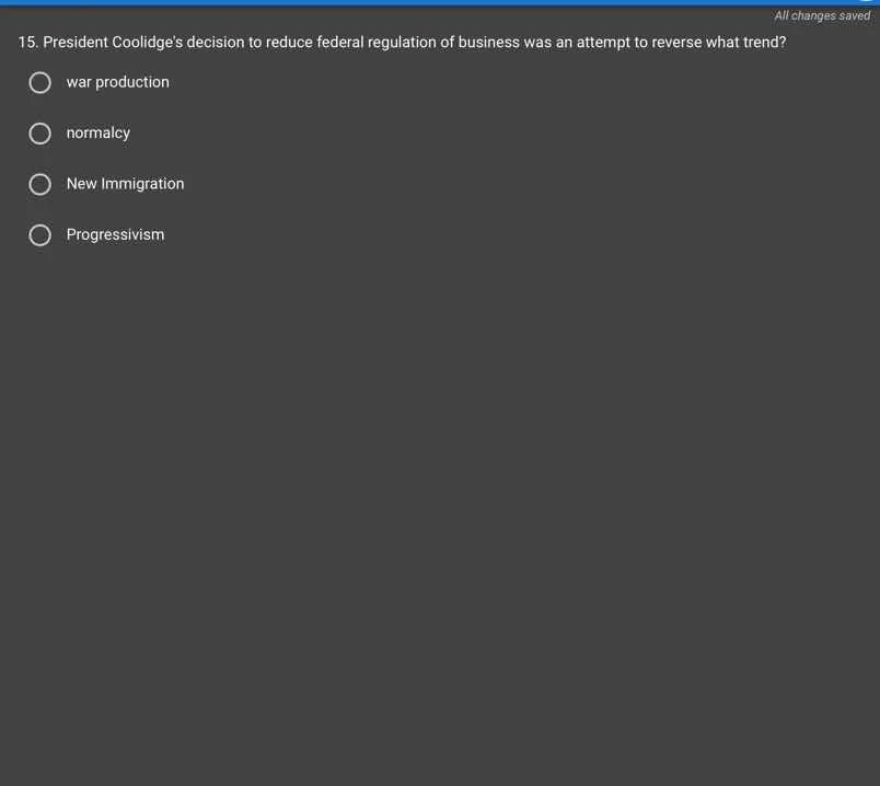 15. president coolidges decision to reduce federal regulation of busine…