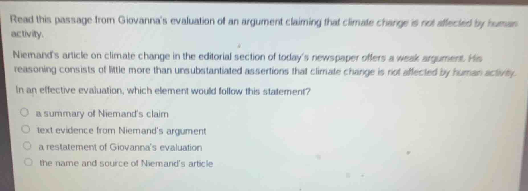 read this passage from giovannas evaluation of an argument claiming tha…
