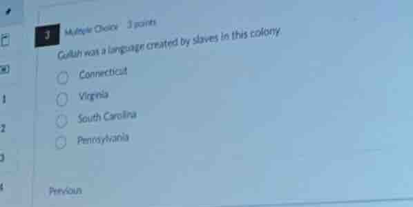 3 multiple choice 3 points gullah was a language created by slaves in t…