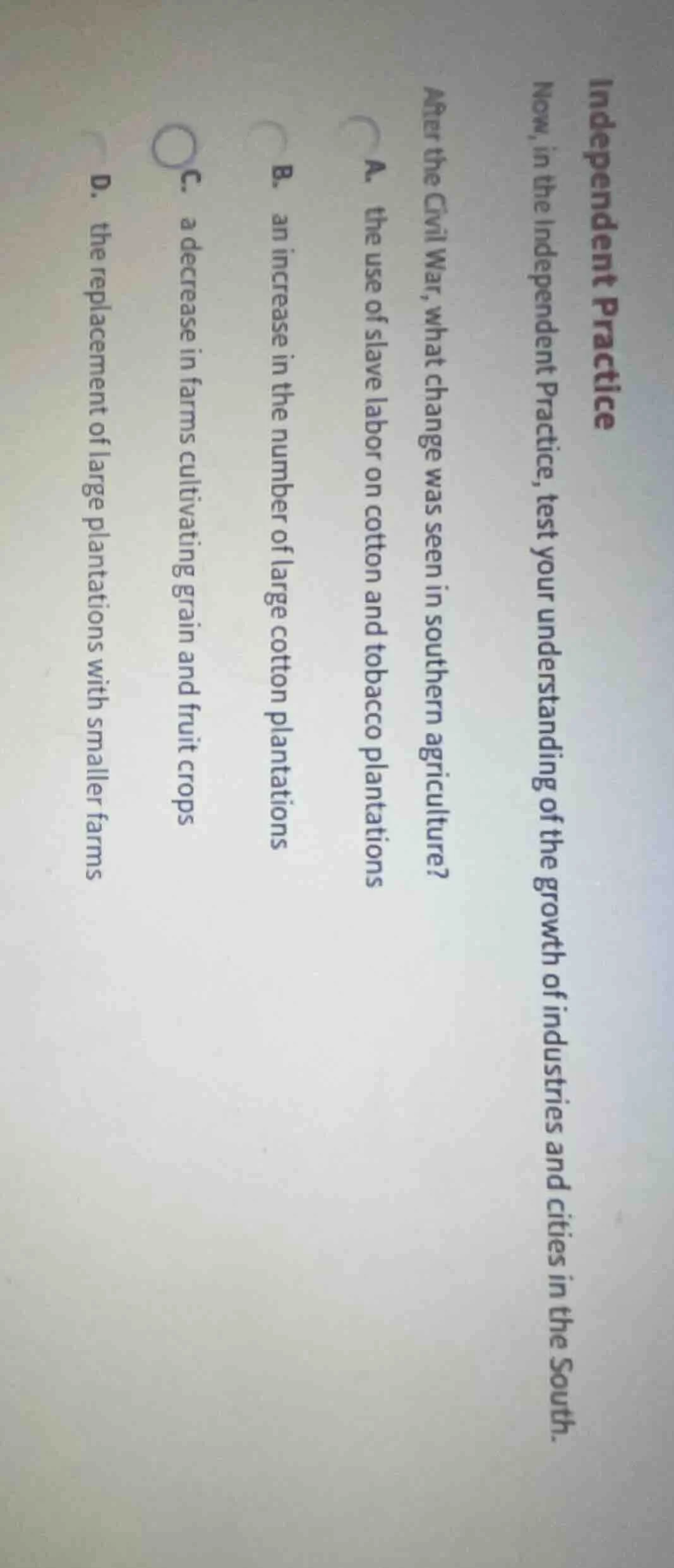 independent practice now, in the independent practice, test your unders…