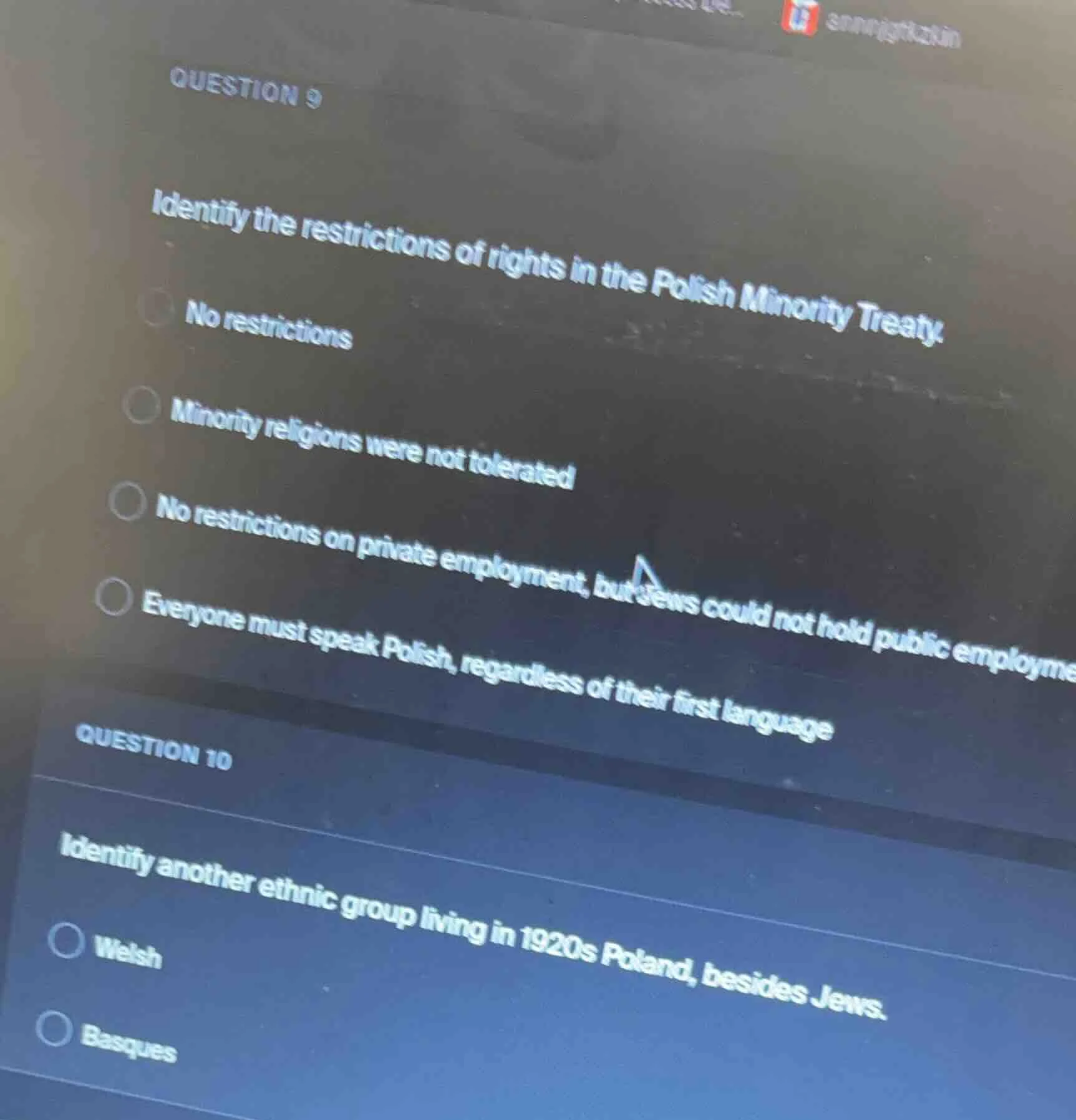 question 9 identify the restrictions of rights in the polish minority t…