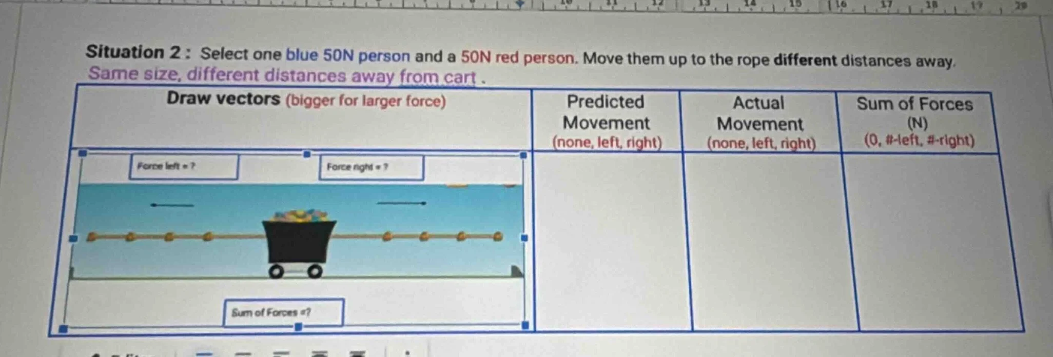 situation 2: select one blue 50n person and a 50n red person. move them…