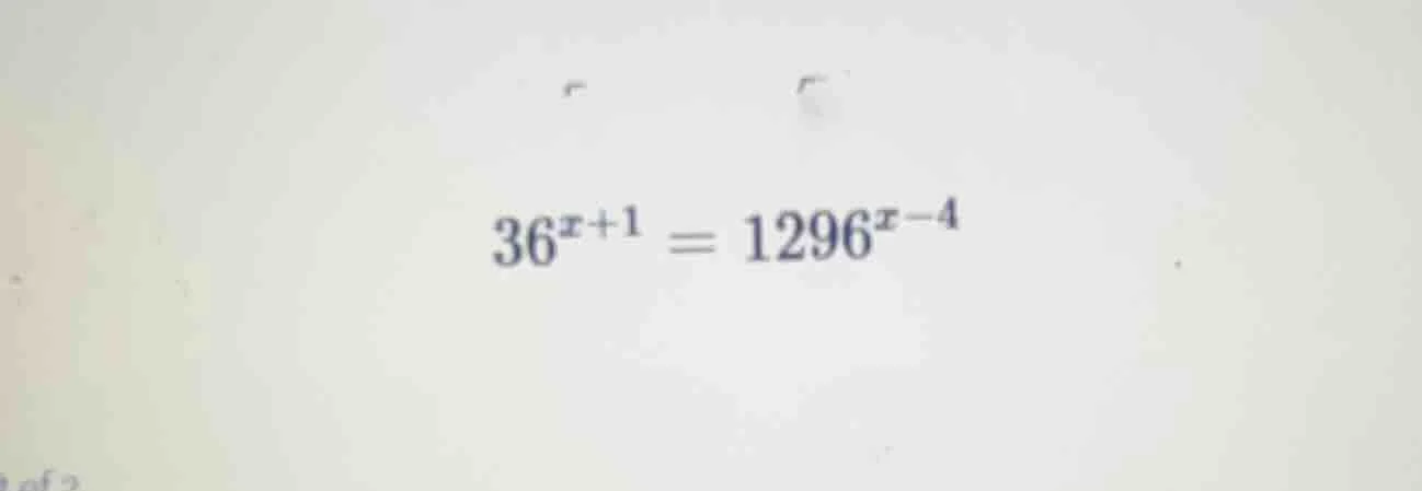 $36^{x+1}=1296^{x-4}$