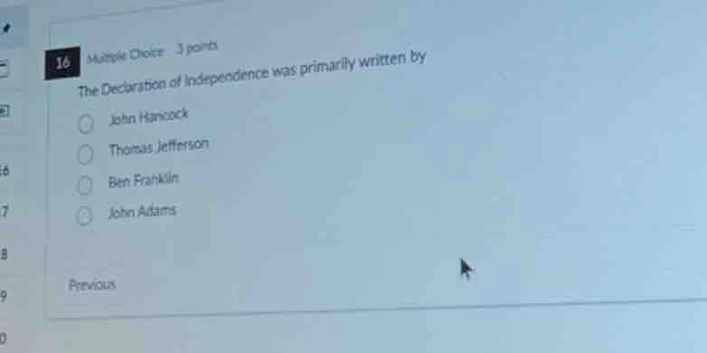 16 multiple choice 3 points the declaration of independence was primari…