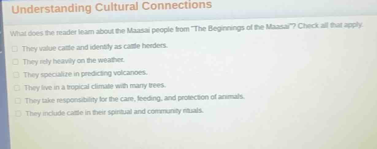 understanding cultural connections what does the reader learn about the…