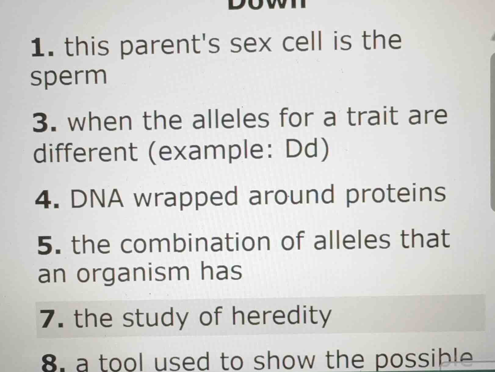 1. this parents sex cell is the sperm 3. when the alleles for a trait a…