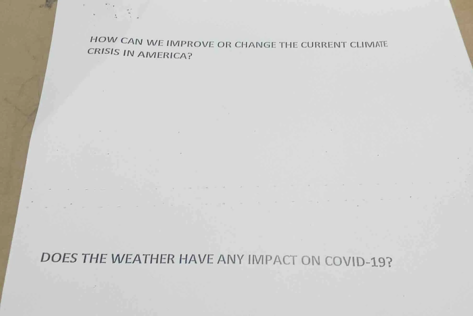 how can we improve or change the current climate crisis in america? doe…