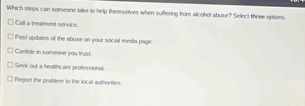 which steps can someone take to help themselves when suffering from alc…