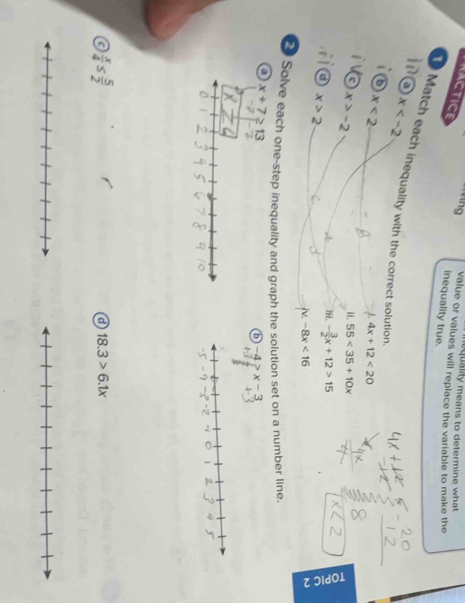 practicevalue or values will replace the variable to make the inequalit…