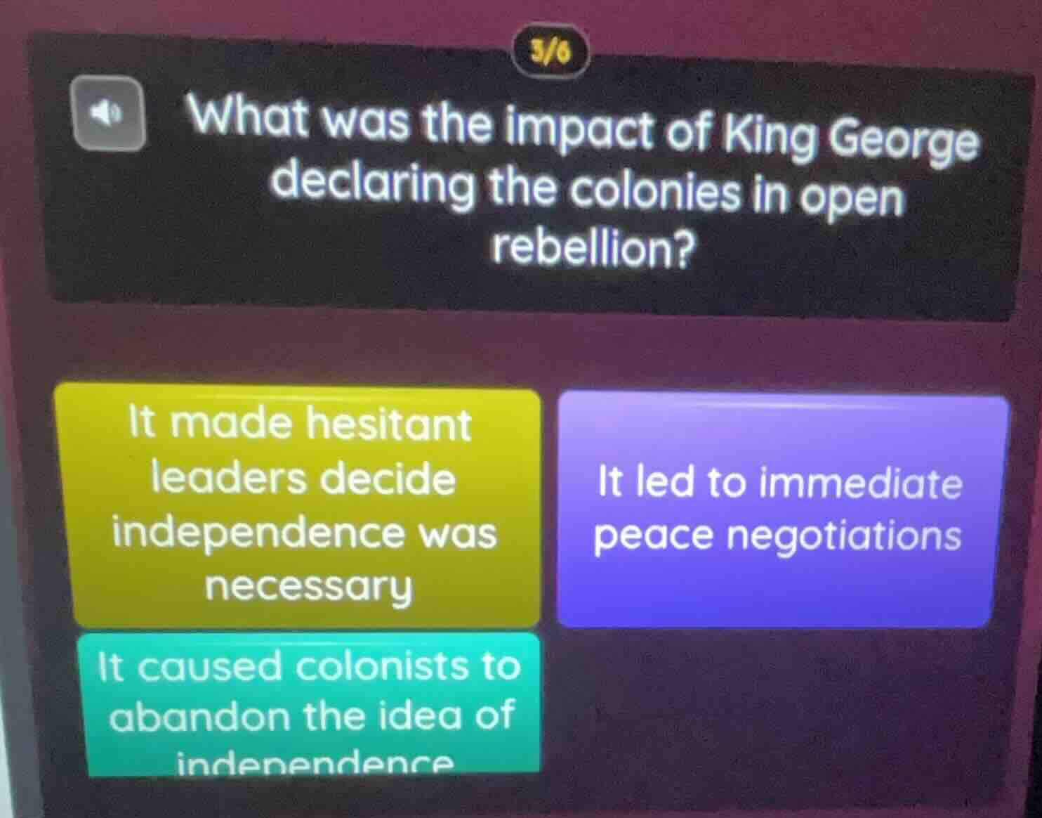3/6 what was the impact of king george declaring the colonies in open r…