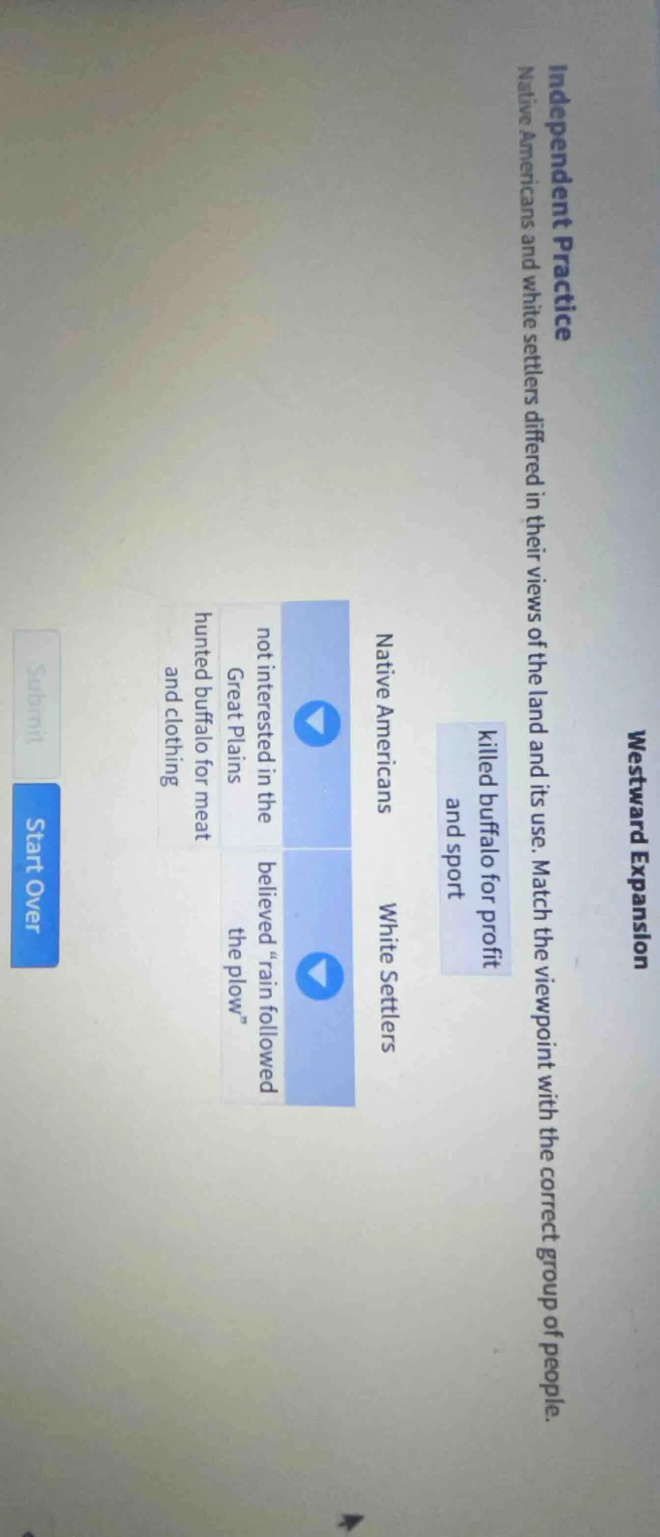 westward expansion independent practice native americans and white sett…