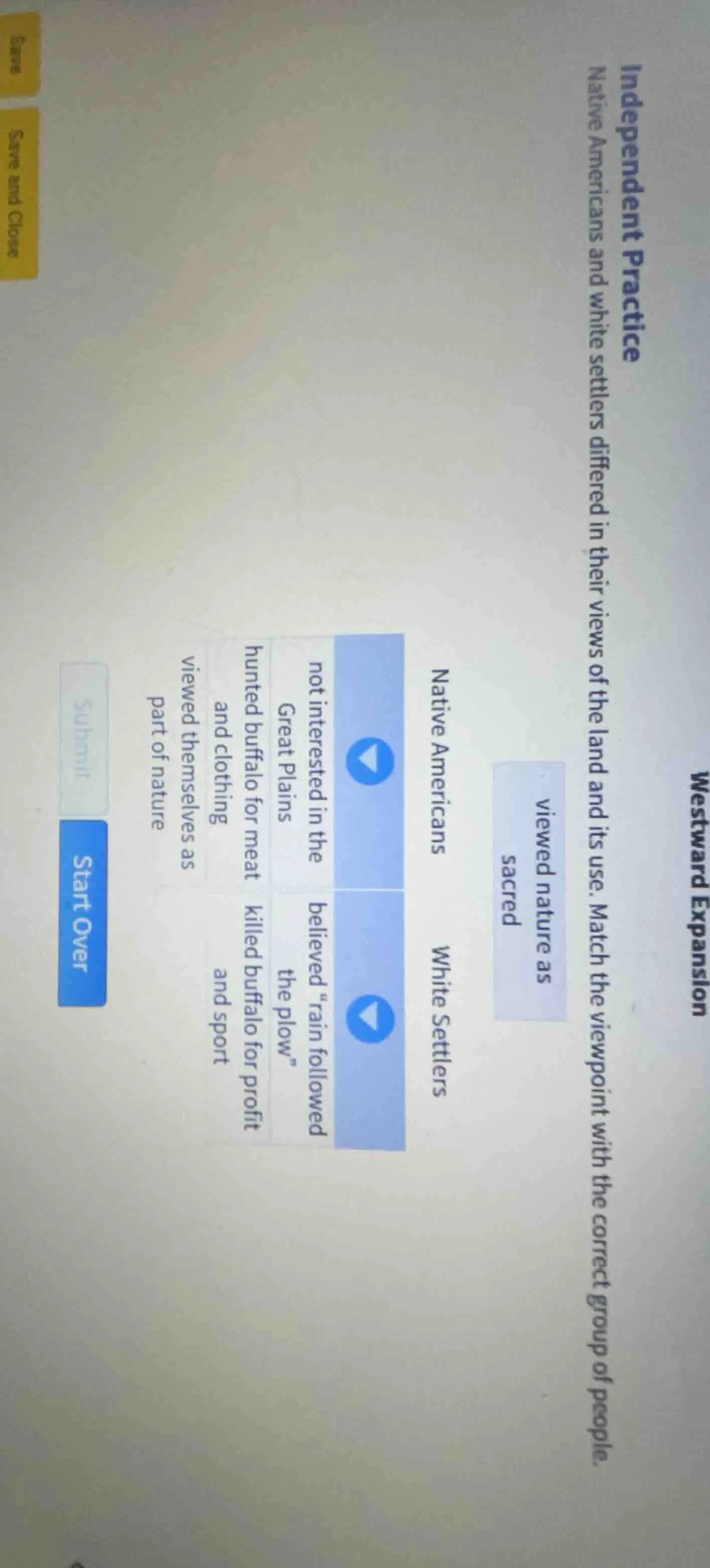 westward expansion independent practice native americans and white sett…
