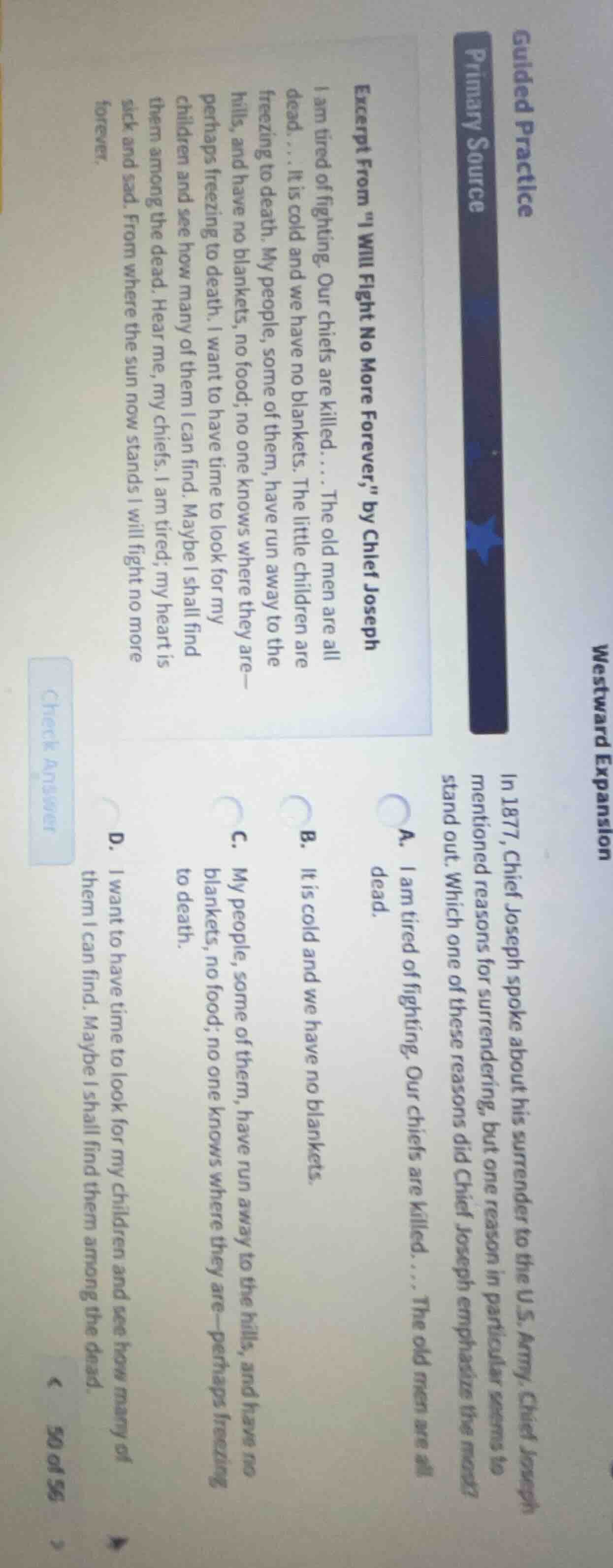 westward expansion guided practice primary source excerpt from \i will …