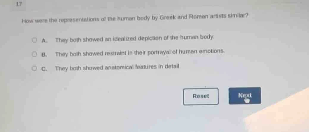 17 how were the representations of the human body by greek and roman ar…