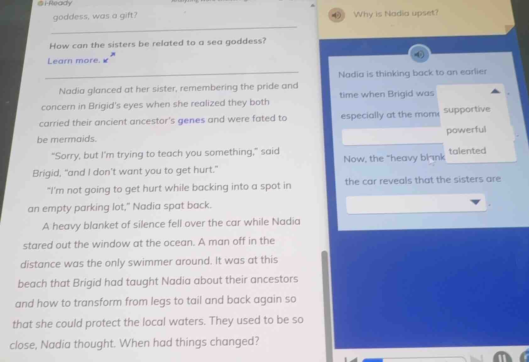 i-readygoddess, was a gift?how can the sisters be related to a sea godd…