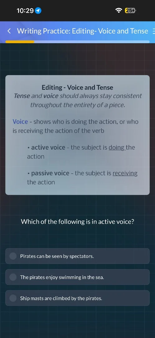 writing practice: editing- voice and tense editing - voice and tense te…
