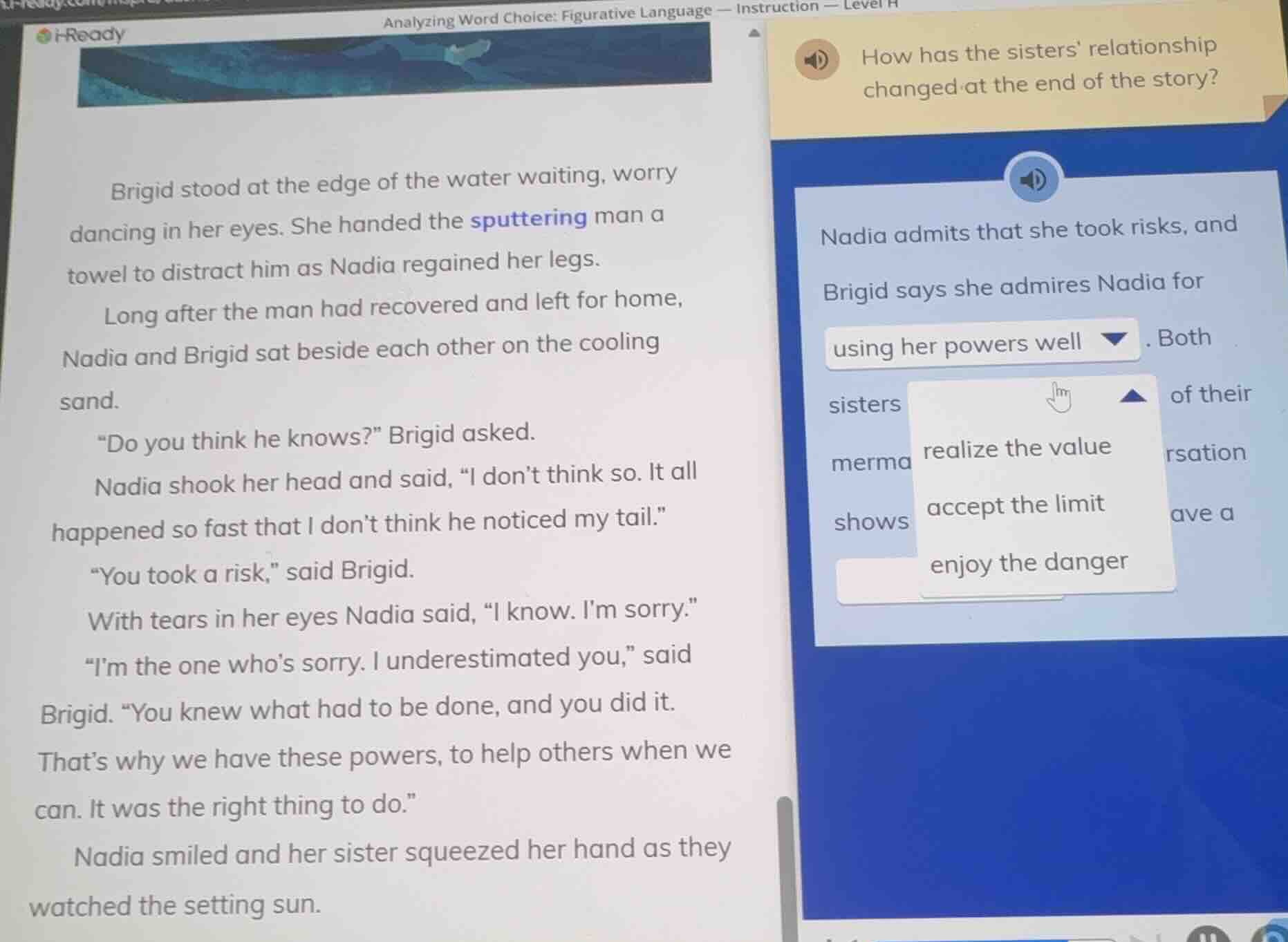 analyzing word choice: figurative language — instruction — level h brig…
