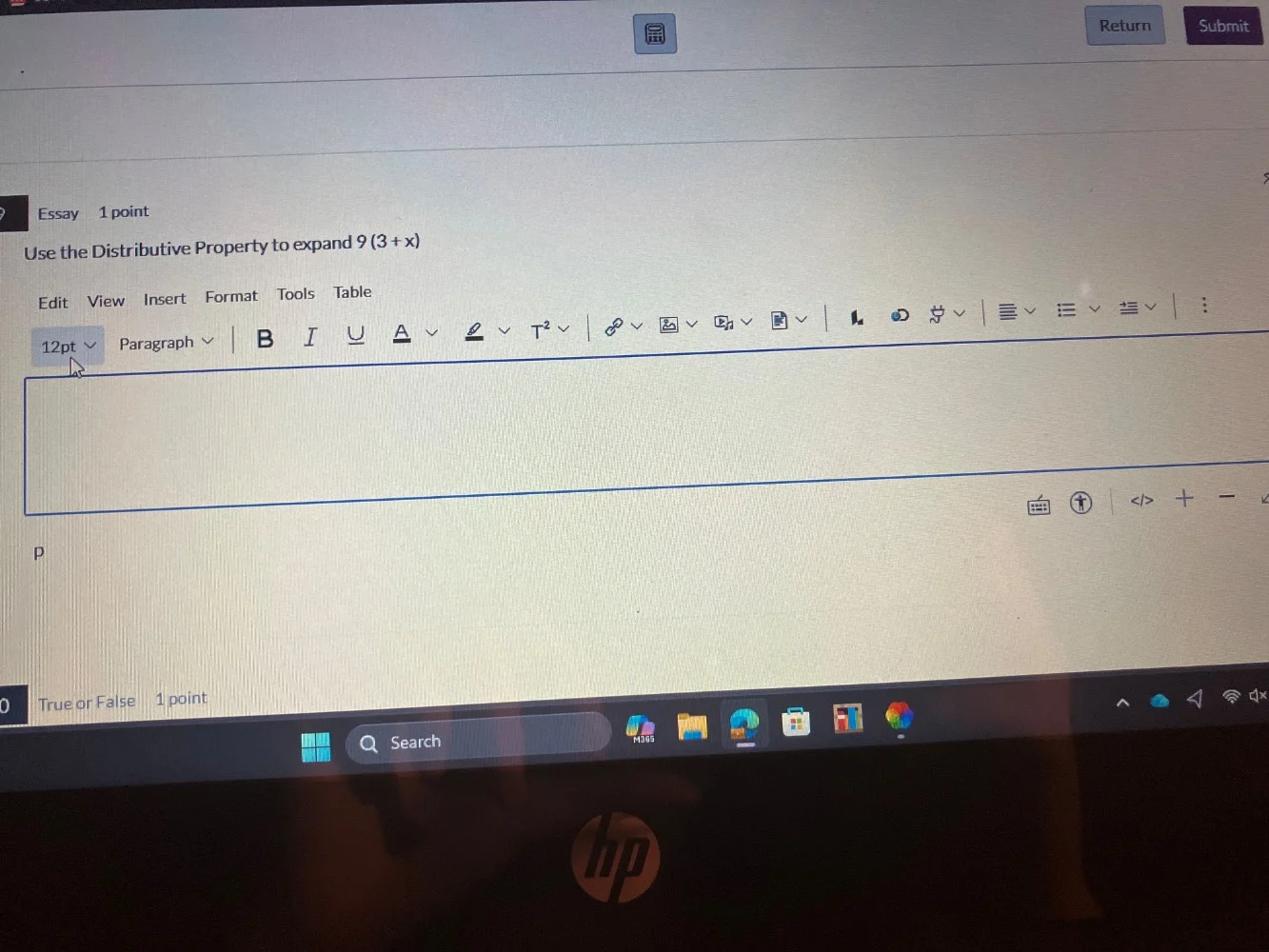 essay 1 point use the distributive property to expand $9(3 + x)$ true o…