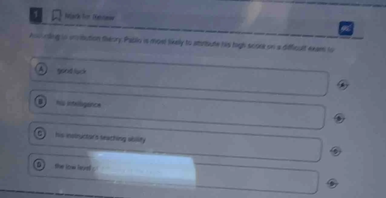 1 mark for review according to attribution theory, pablo is most likely…