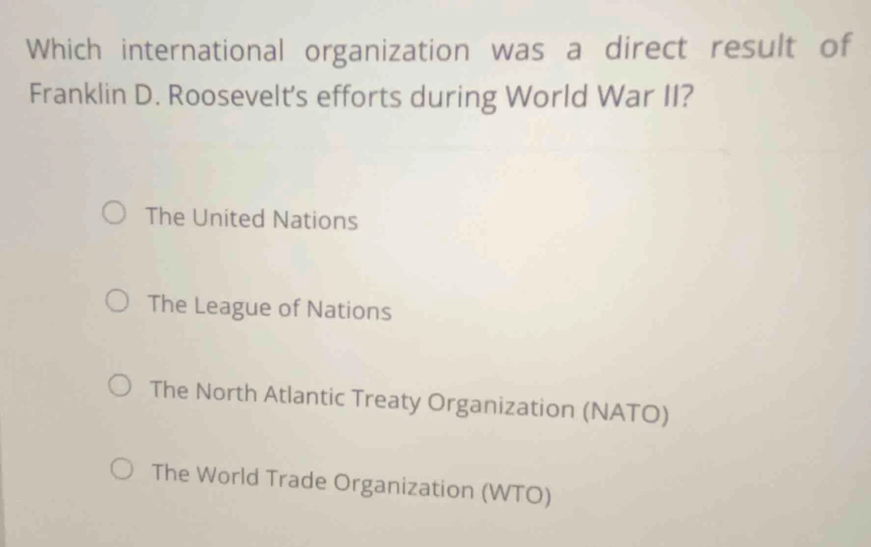 which international organization was a direct result of franklin d. roo…