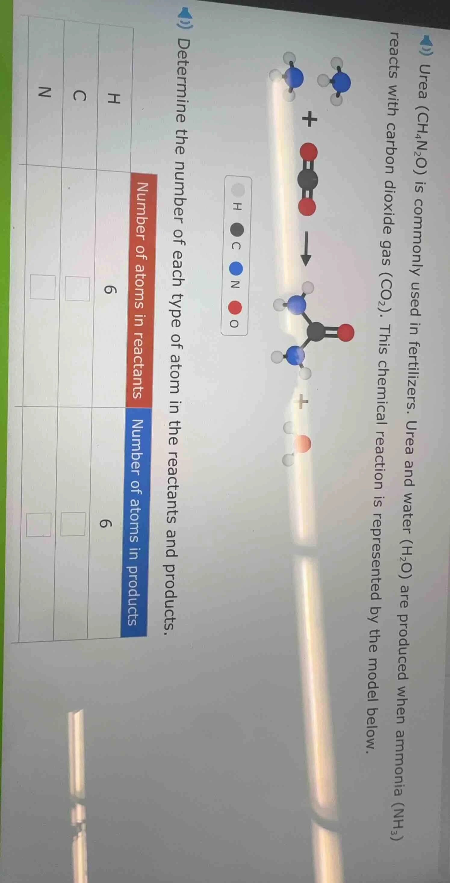 urea ($ch_4n_2o$) is commonly used in fertilizers. urea and water ($h_2…