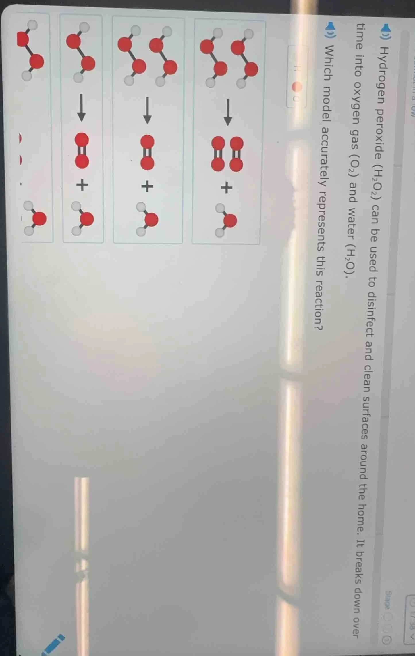 hydrogen peroxide ($h_2o_2$) can be used to disinfect and clean surface…