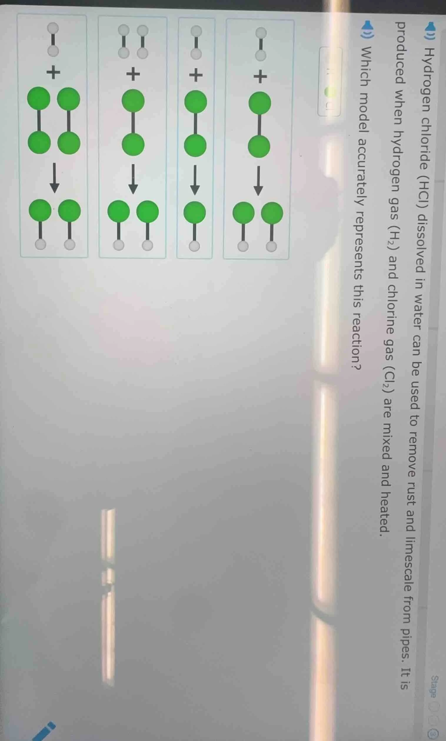 hydrogen chloride (hcl) dissolved in water can be used to remove rust a…