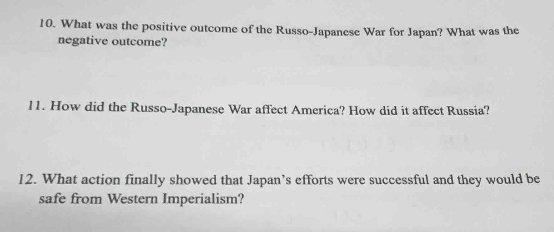 10. what was the positive outcome of the russo-japanese war for japan? …