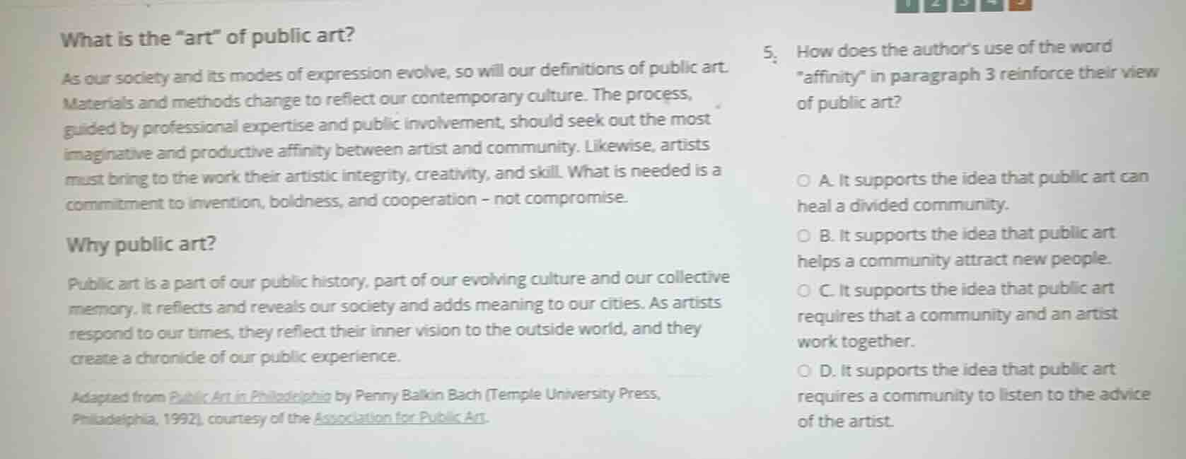 what is the \art\ of public art? as our society and its modes of expres…