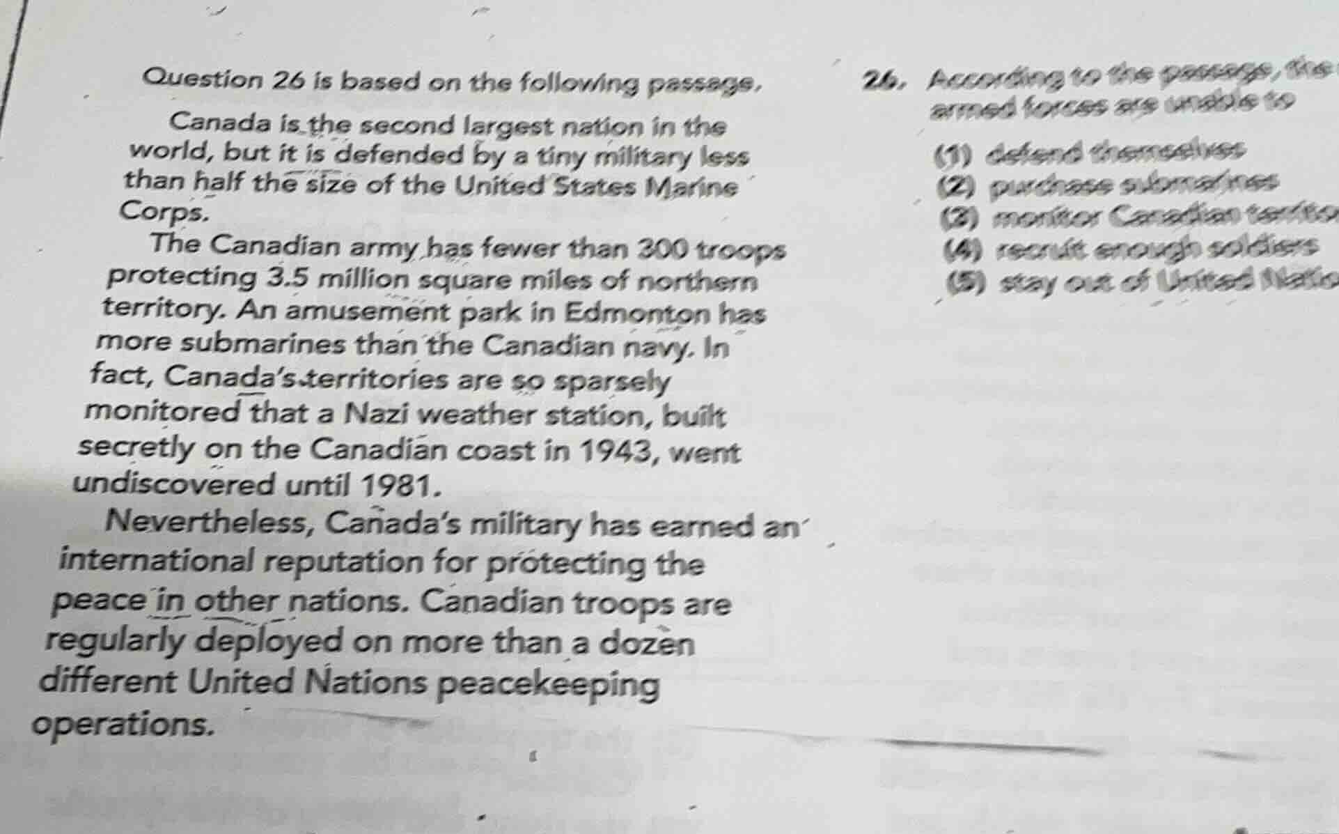 question 26 is based on the following passage. canada is the second lar…