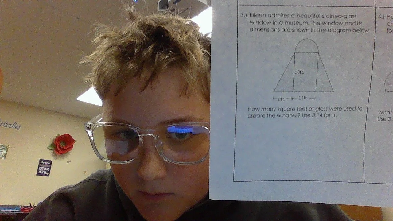 3.) eileen admires a beautiful stained-glass window in a museum. the wi…