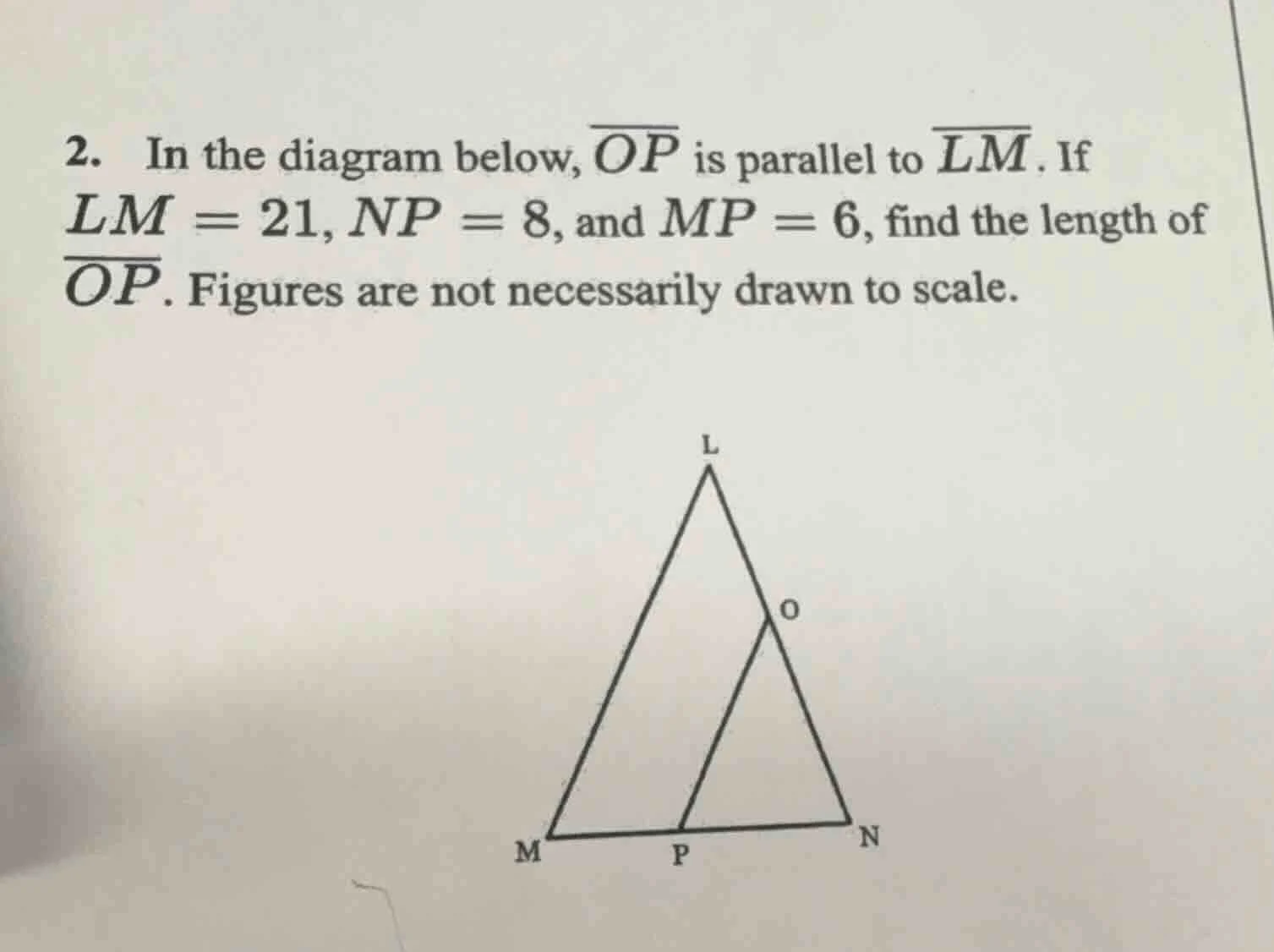 2. in the diagram below, $overline{op}$ is parallel to $overline{lm}$. …