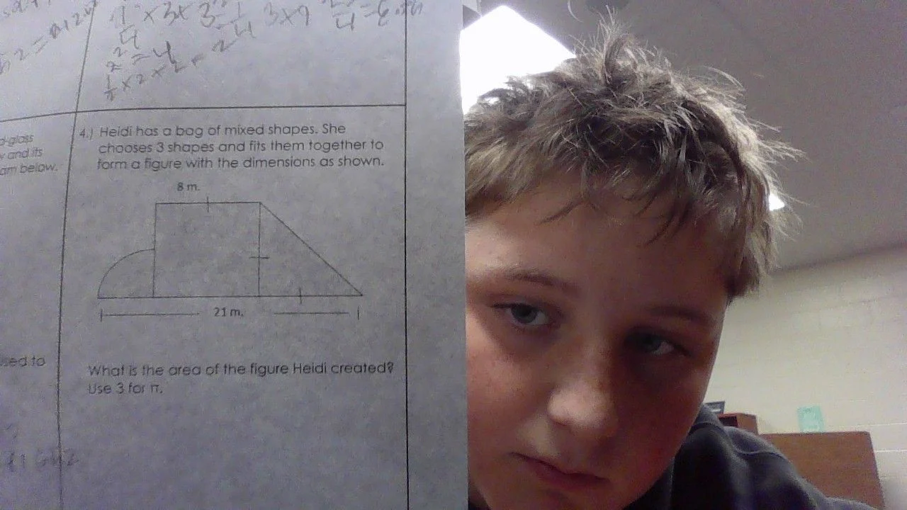 4.) heidi has a bag of mixed shapes. she chooses 3 shapes and fits them…