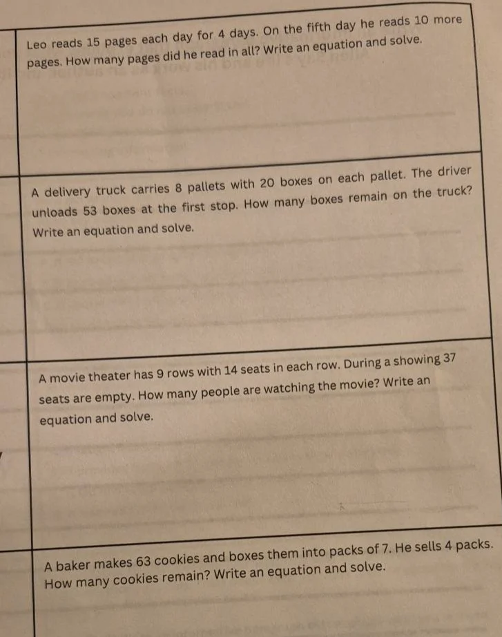 leo reads 15 pages each day for 4 days. on the fifth day he reads 10 mo…