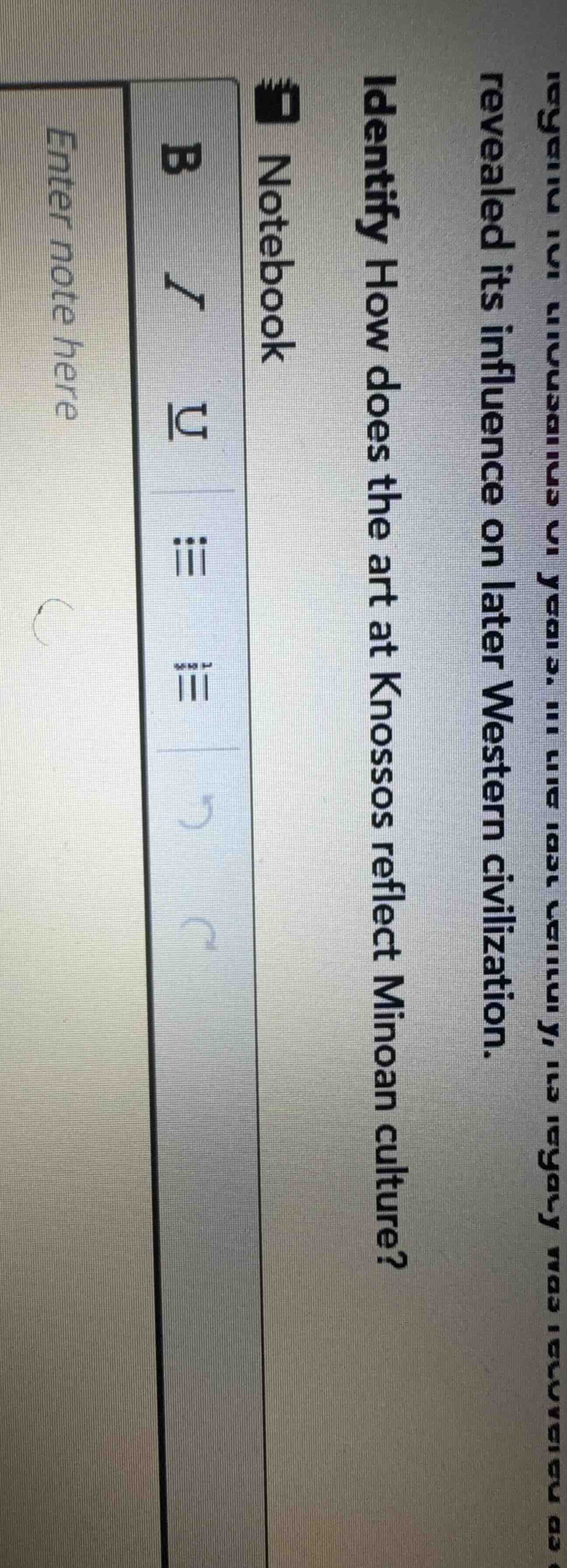 notebook identify how does the art at knossos reflect minoan culture? r…