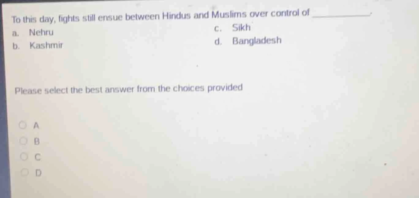 to this day, fights still ensue between hindus and muslims over control…
