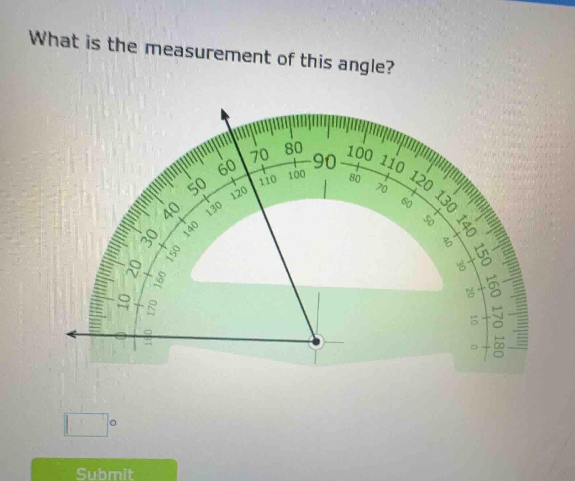 what is the measurement of this angle? □°