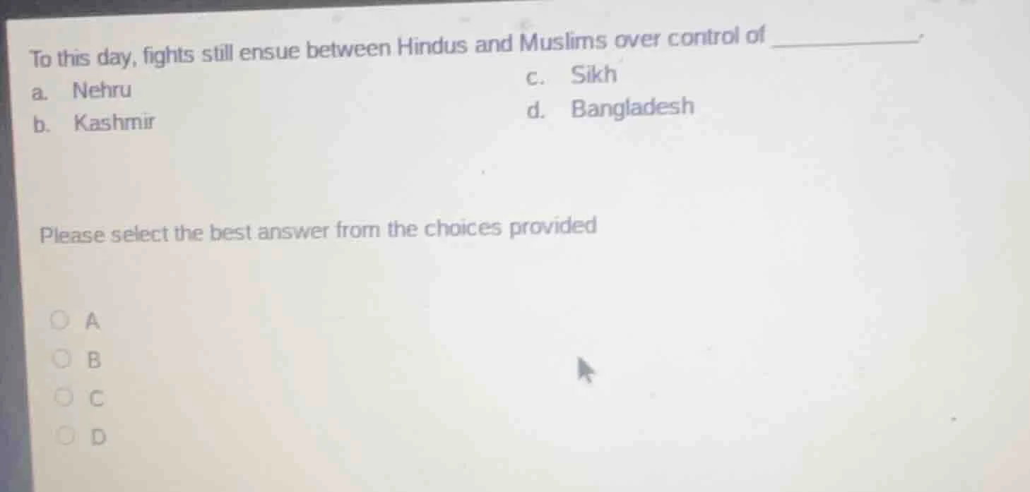 to this day, fights still ensue between hindus and muslims over control…