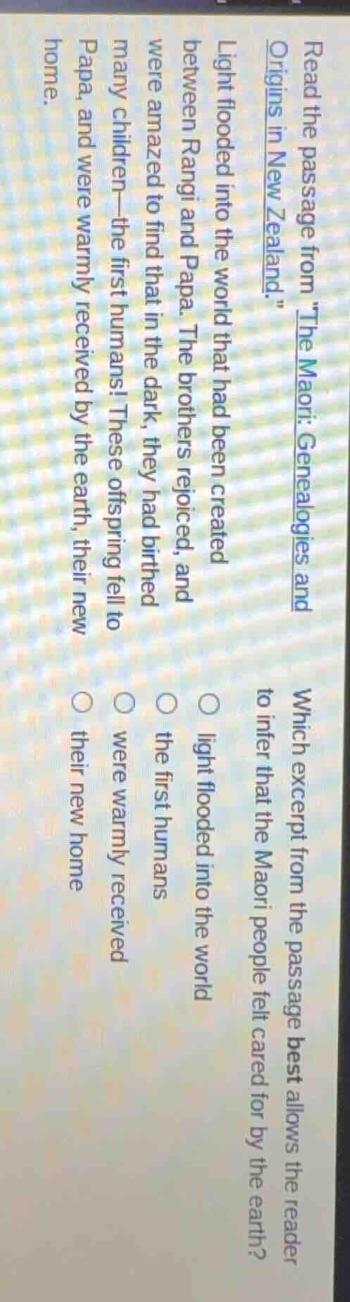 read the passage from the maori: genealogies and origins in new zealand…