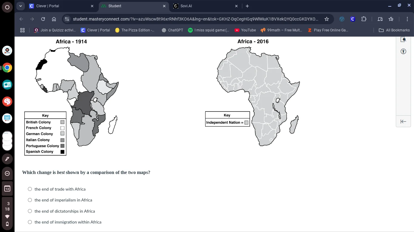 africa - 1914 africa - 2016 key british colony $square$ french colony $…