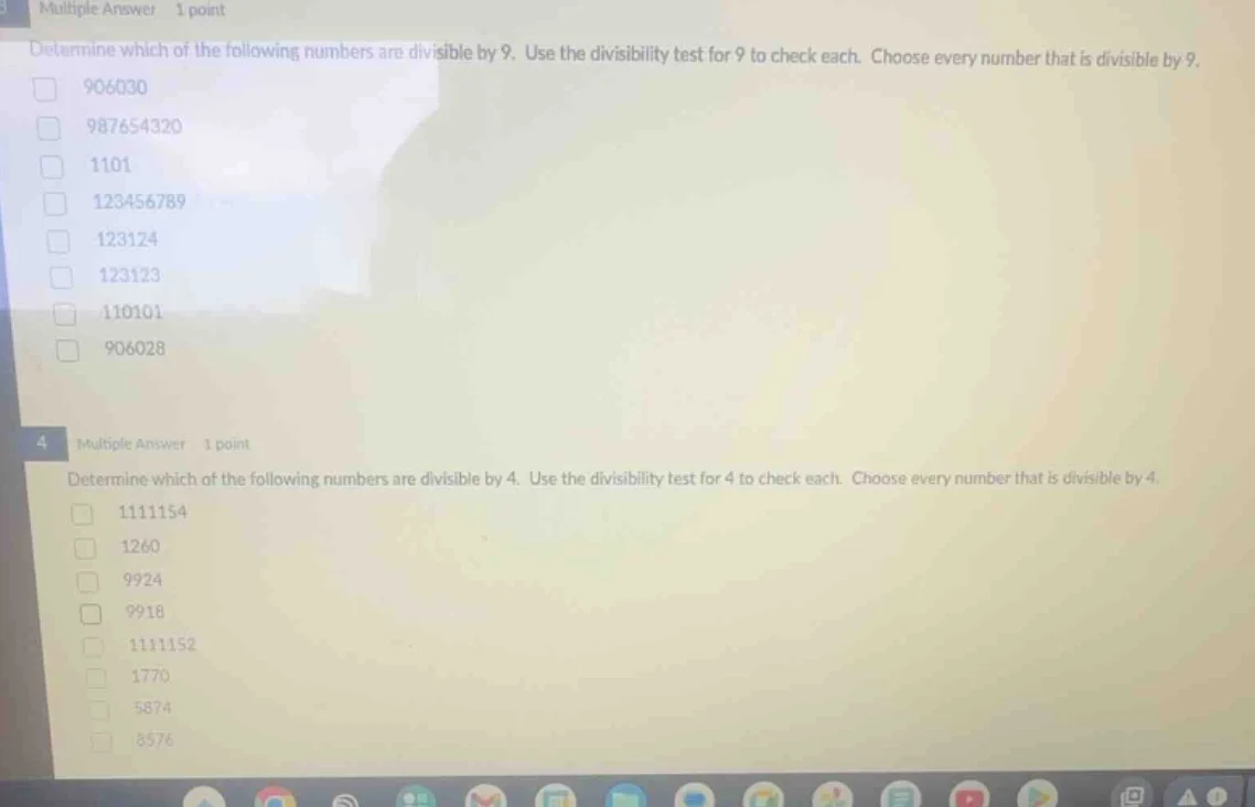 3 multiple answer 1 point determine which of the following numbers are …