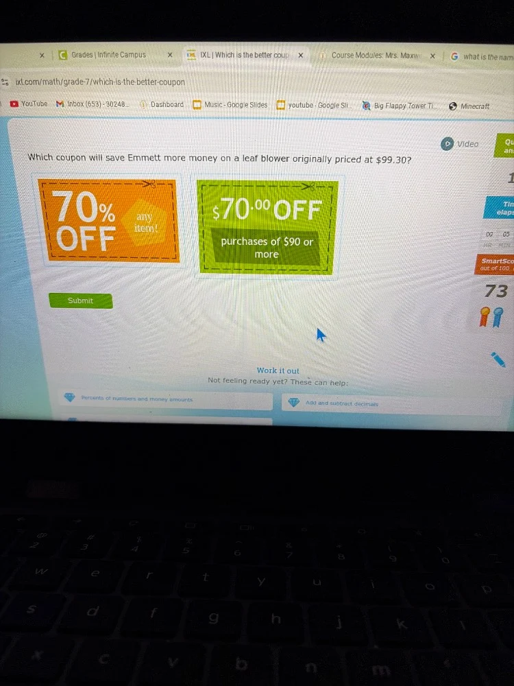 which coupon will save emmett more money on a leaf blower originally pr…