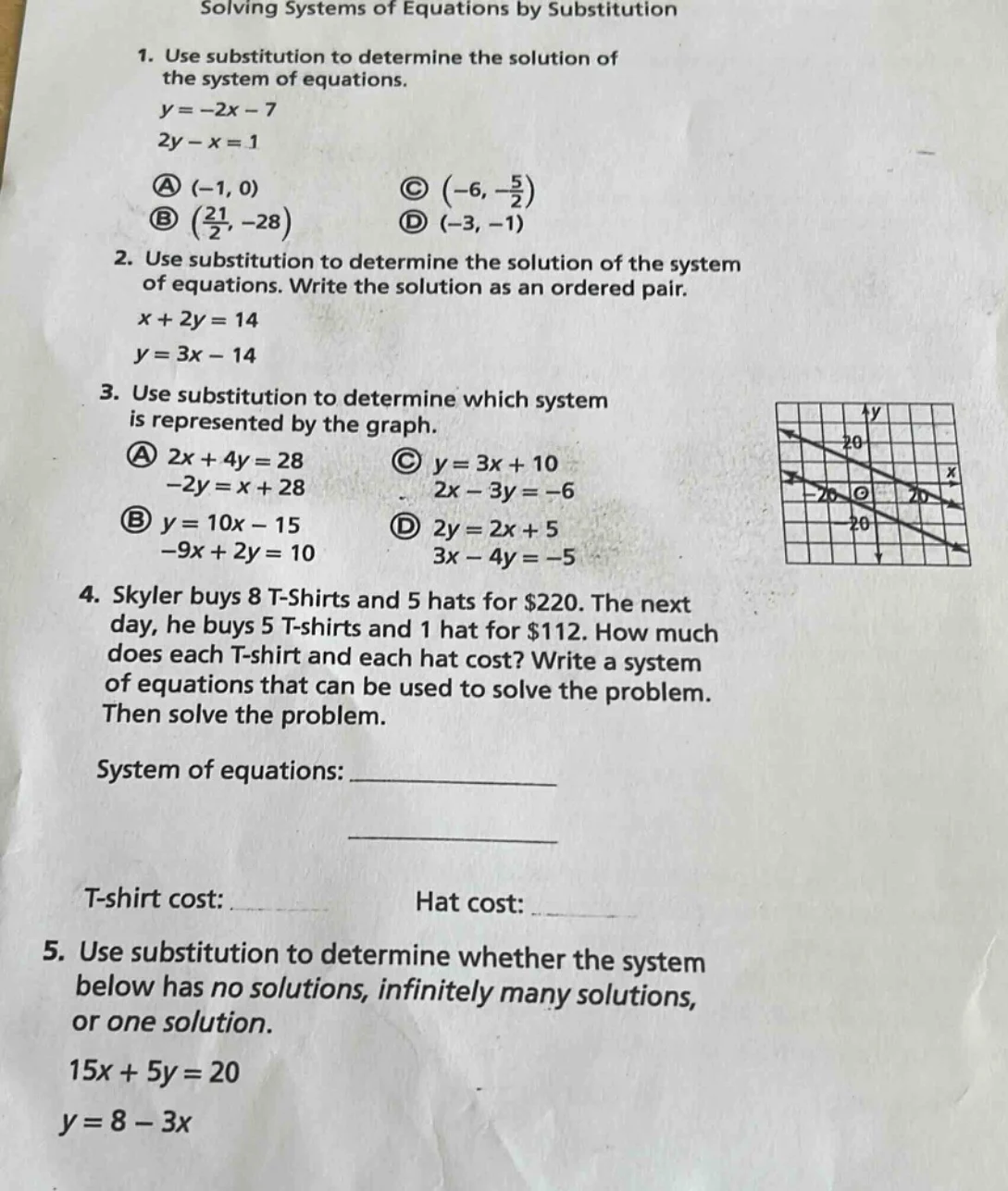 solving systems of equations by substitution 1. use substitution to det…