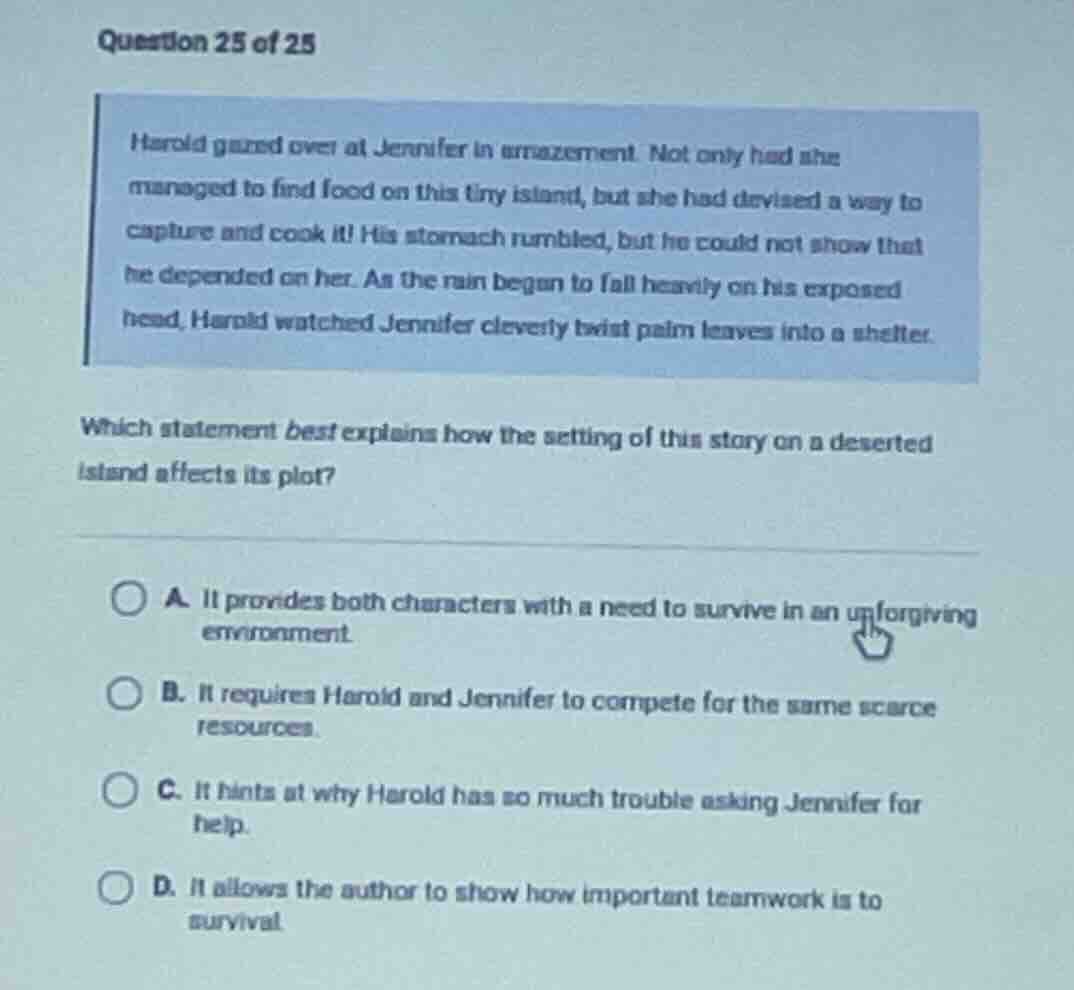 question 25 of 25 harold gazed over at jennifer in amazement. not only …