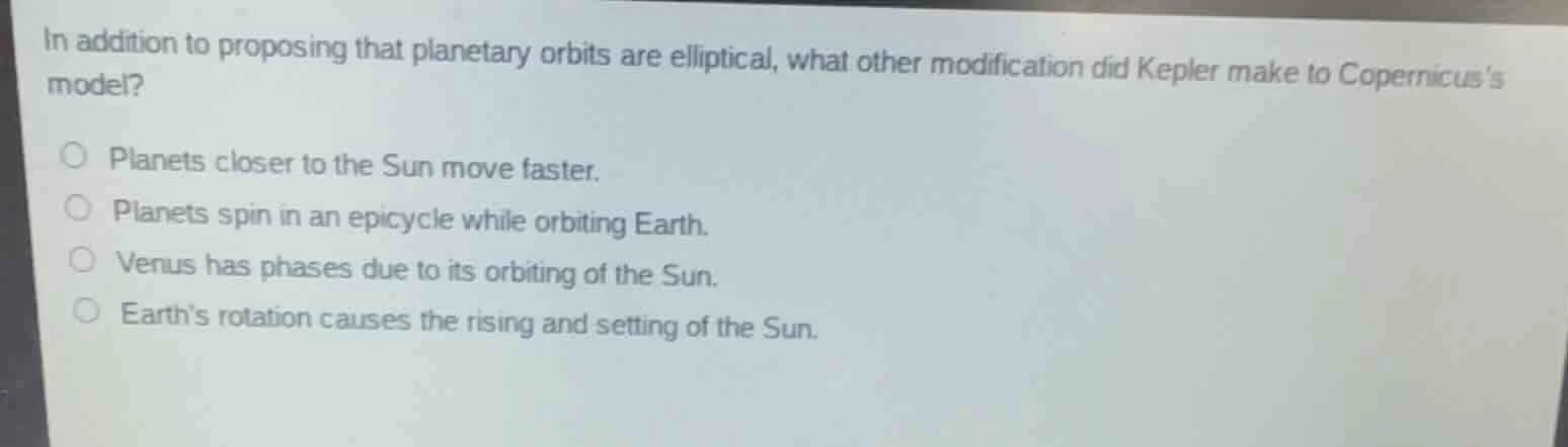 in addition to proposing that planetary orbits are elliptical, what oth…