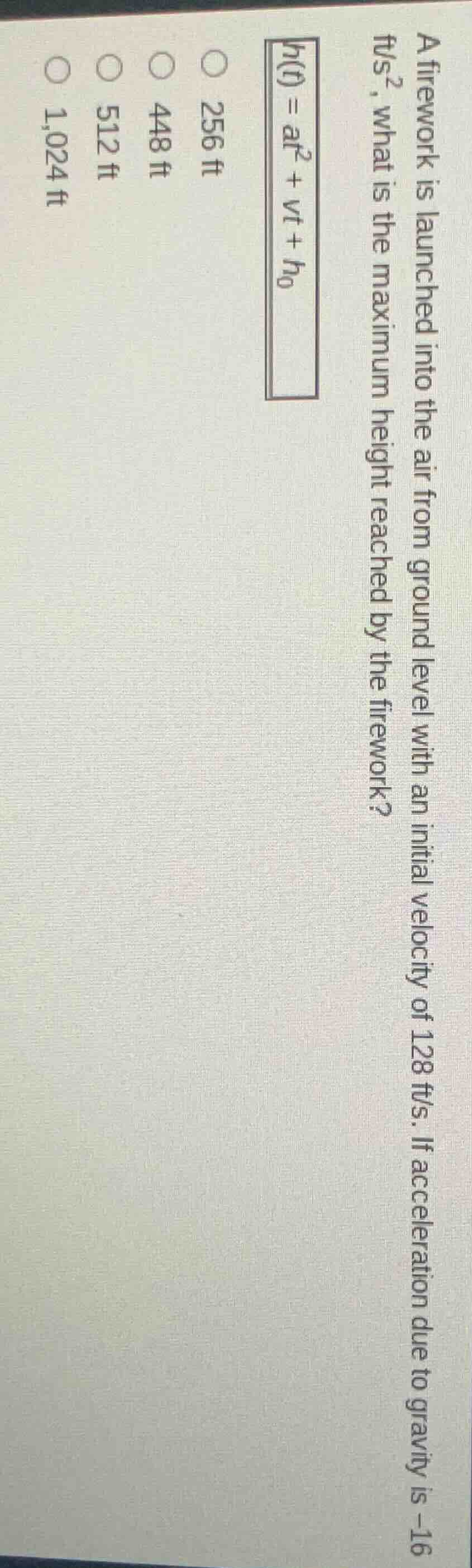 a firework is launched into the air from ground level with an initial v…