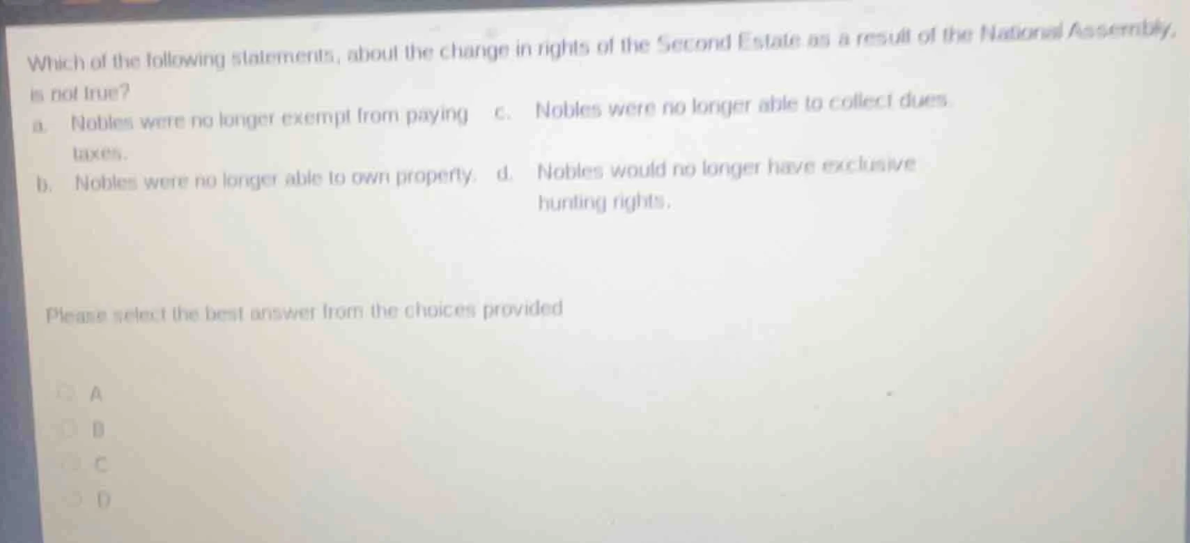 which of the following statements, about the change in rights of the se…