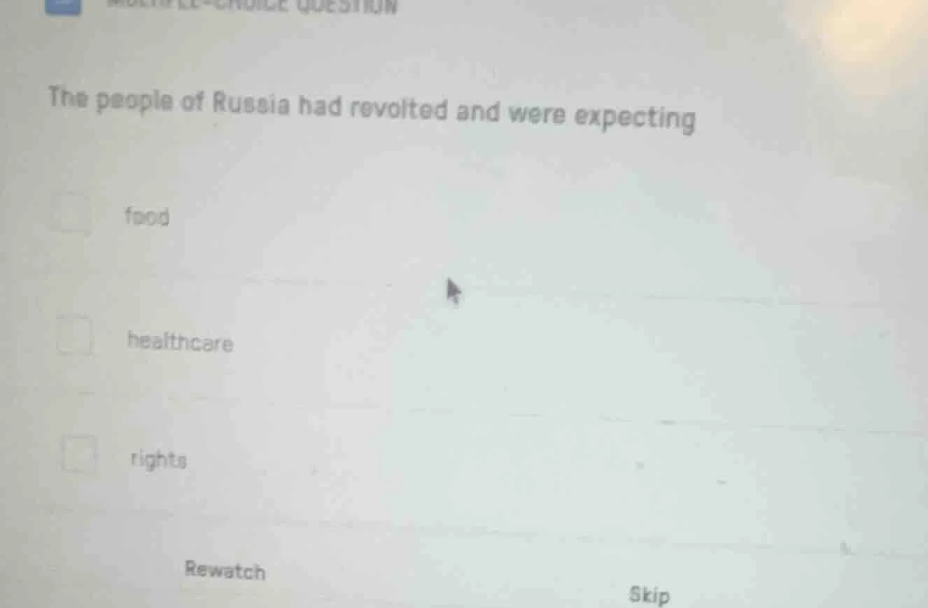 multiple-choice question the people of russia had revolted and were exp…