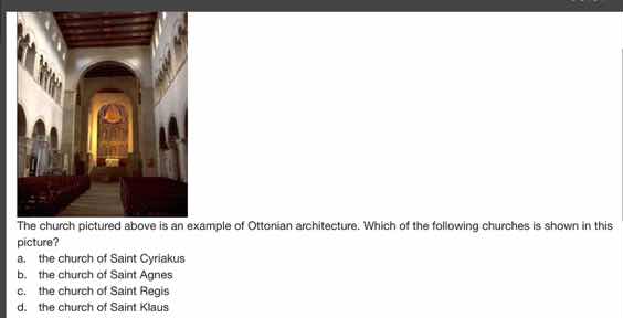 the church pictured above is an example of ottonian architecture. which…